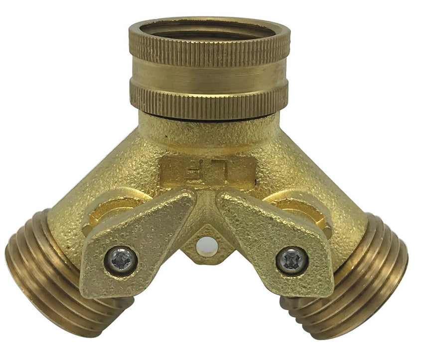 Brass Siamese Connection With Shut Off (Lead-Free)