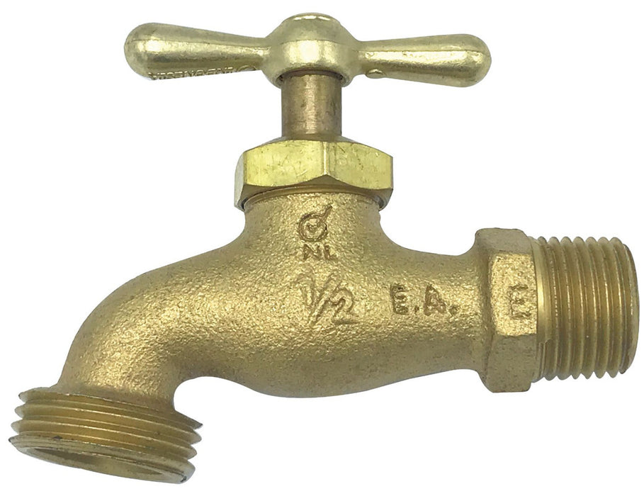 1/2 Rough Brass Male Hose End Bibb - (Lead-Free)