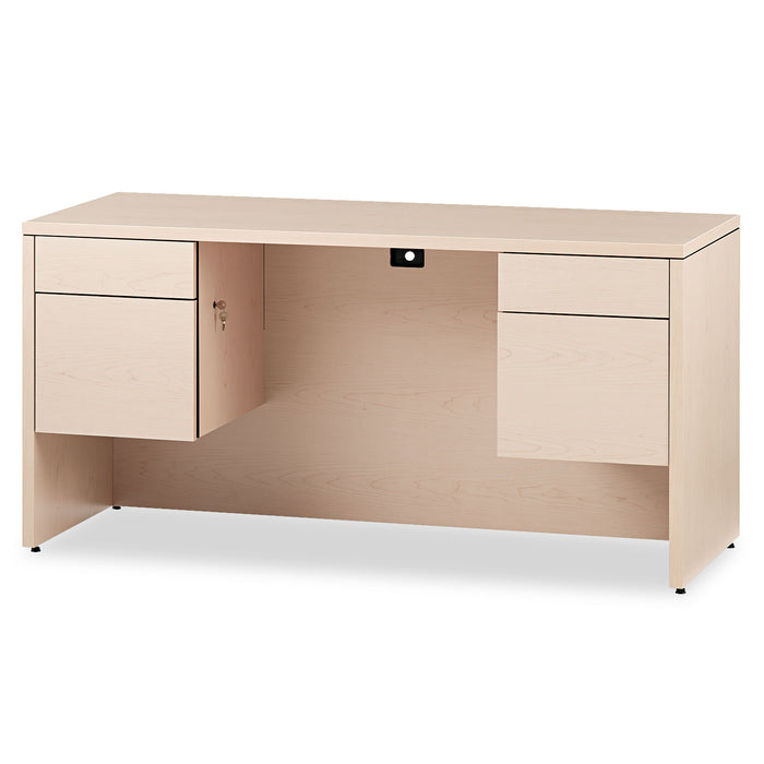 10500 Series Kneespace Credenza With 3/4-Height Pedestals, 60w x 24d, Natural Maple