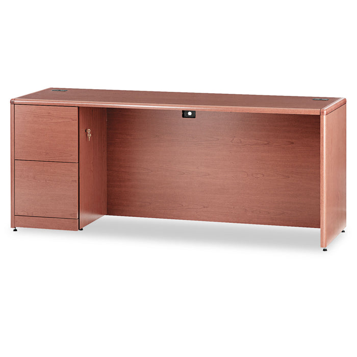 10700 Series Left Pedestal Credenza, 72w x 24d x 29.5h, Bourbon Cherry