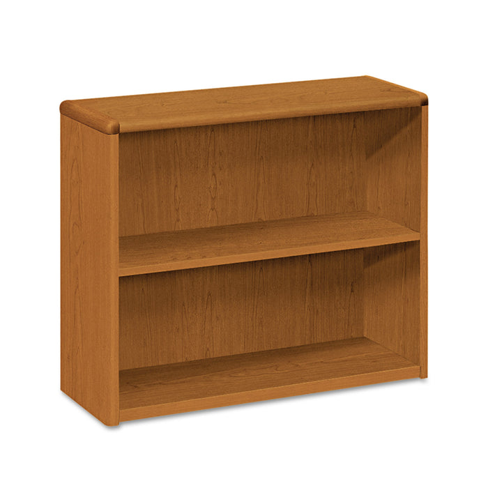 10700 Series Wood Bookcase, Two Shelf, 36w x 13 1/8d x 29 5/8h, Bourbon Cherry