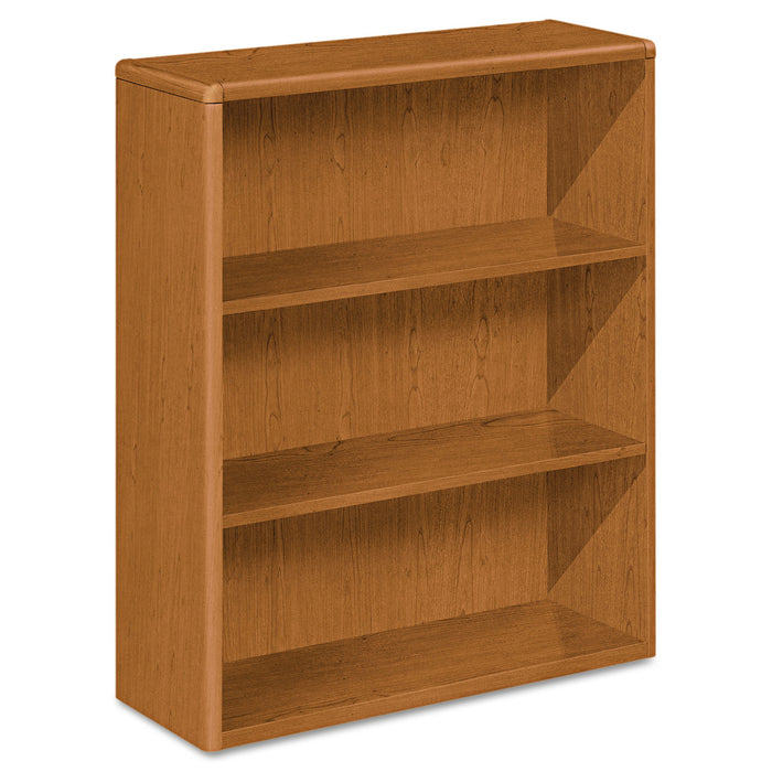 10700 Series Wood Bookcase, Three Shelf, 36w x 13 1/8d x 43 3/8h, Bourbon Cherry