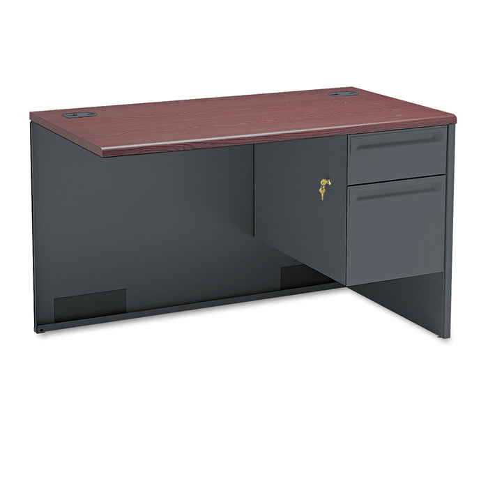 38000 Series Flush Return, Right, 48w x 24d x 29-1/2h, Mahogany/Charcoal