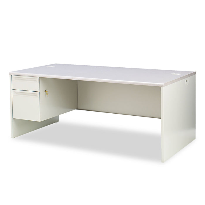 38000 Series Left Pedestal Desk, 72w x 36d x 29.5h, Light Gray