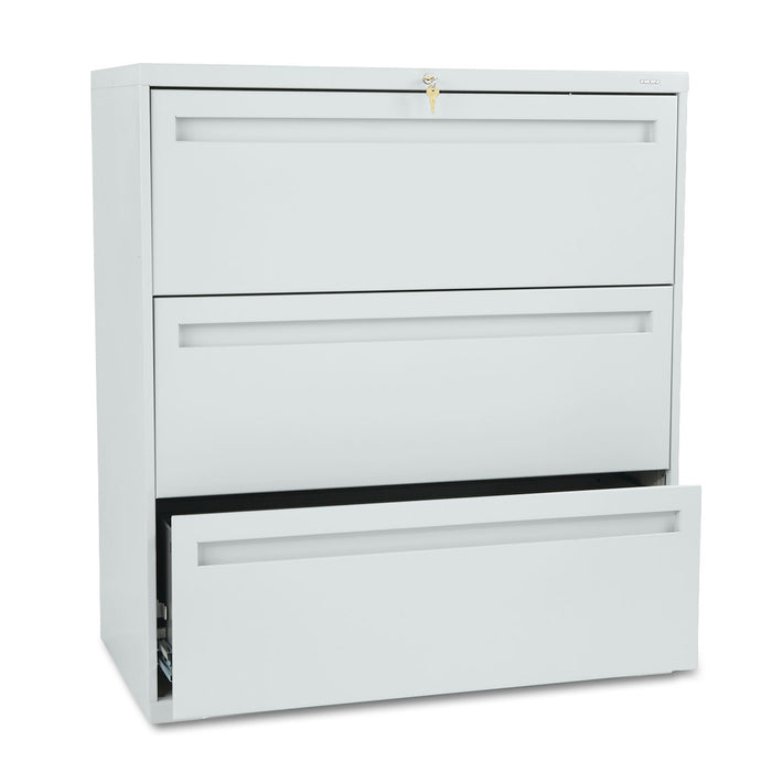 700 Series Three-Drawer Lateral File, 36w x 18d x 39.13h, Light Gray