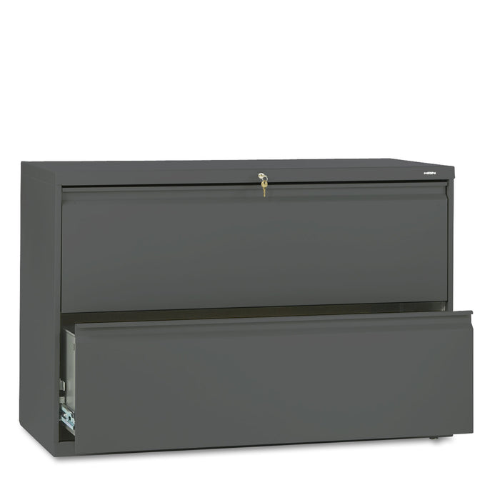 800 Series Two-Drawer Lateral File, 42w x 19.25d x 28.38h, Charcoal