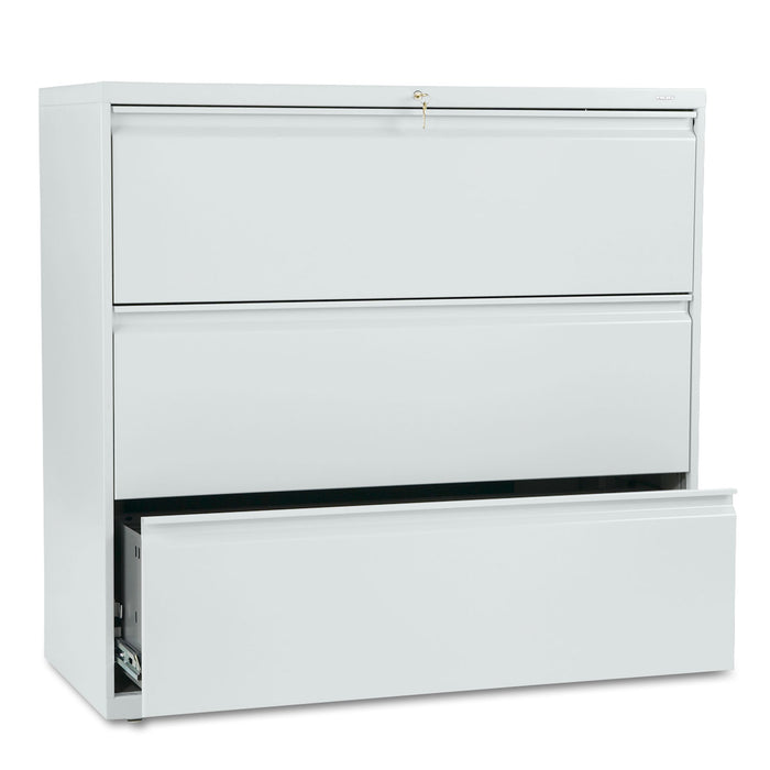 800 Series Three-Drawer Lateral File, 42w x 19.25d x 40.88h, Light Gray
