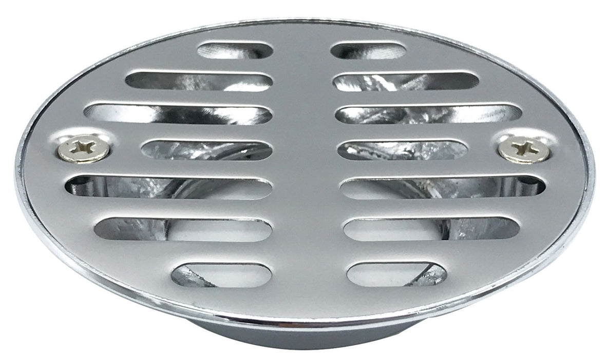 1 1/2" Chrome-Plated Die-Cast Shower Stall Strainer
