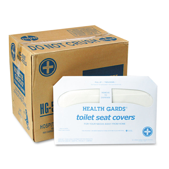 Health Gards Toilet Seat Covers, White, 250 Covers/Pack, 20 Packs/Carton