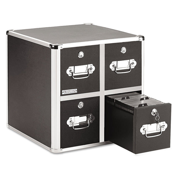 4-Drawer CD File Cabinet, Holds 660 Folders or 240 Slim/120 Standard Cases, Black