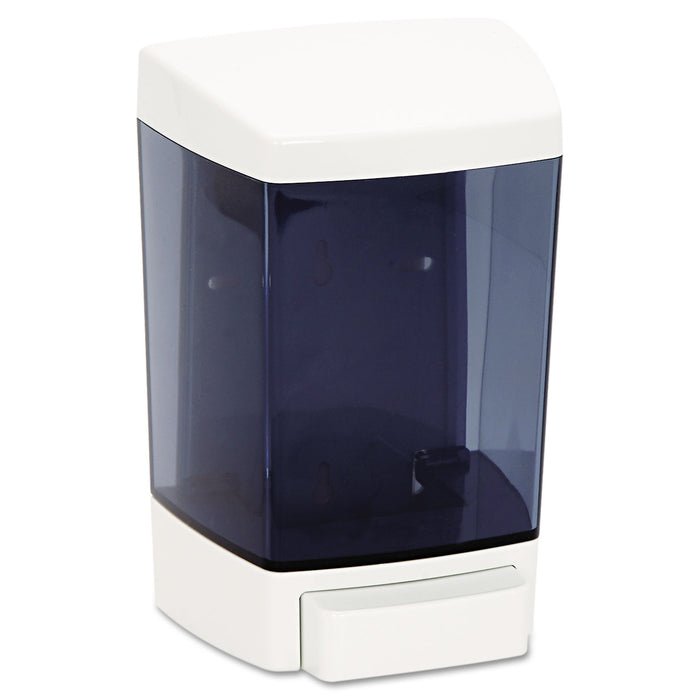 ClearVu Plastic Soap Dispenser, 46 oz, 5.5" x 4.25" x 8.5, White