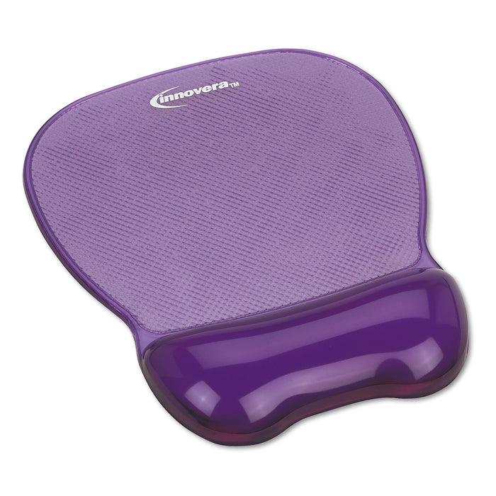 Gel Mouse Pad w/Wrist Rest, Nonskid Base, 8-1/4 x 9-5/8, Purple