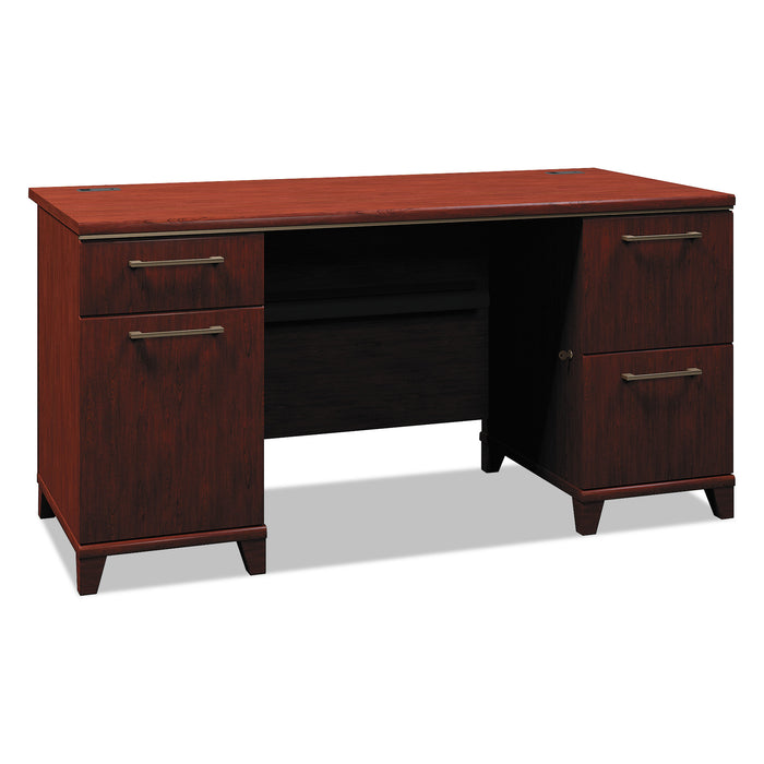 Enterprise Collection 60W Double Pedestal Desk, 60w x 28.63d x 29.75h, Harvest Cherry (Box 2 of 2)
