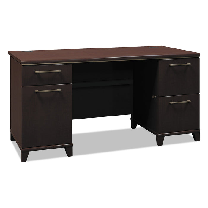 Enterprise Collection 60W Double Pedestal Desk, 60w x 28.63d x 29.75h, Mocha Cherry (Box 2 of 2)