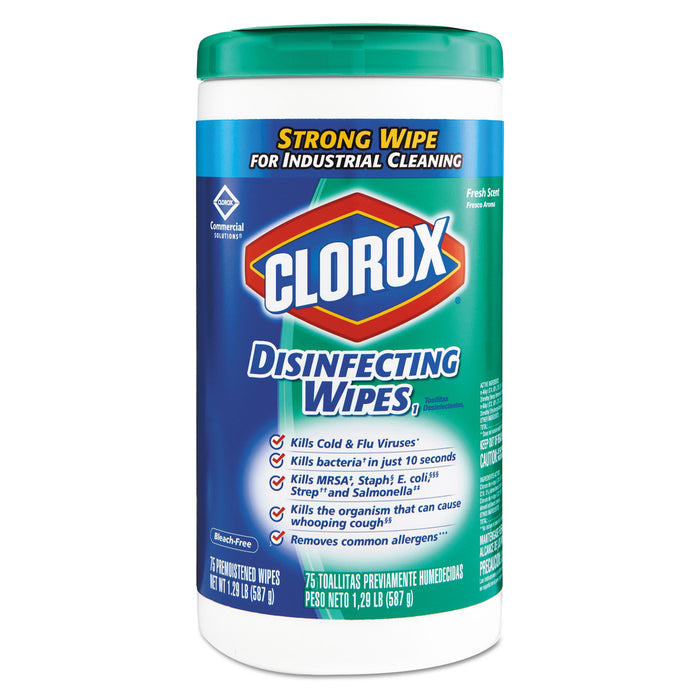 Disinfecting Wipes, 7 x 8, Fresh Scent, 75/Canister