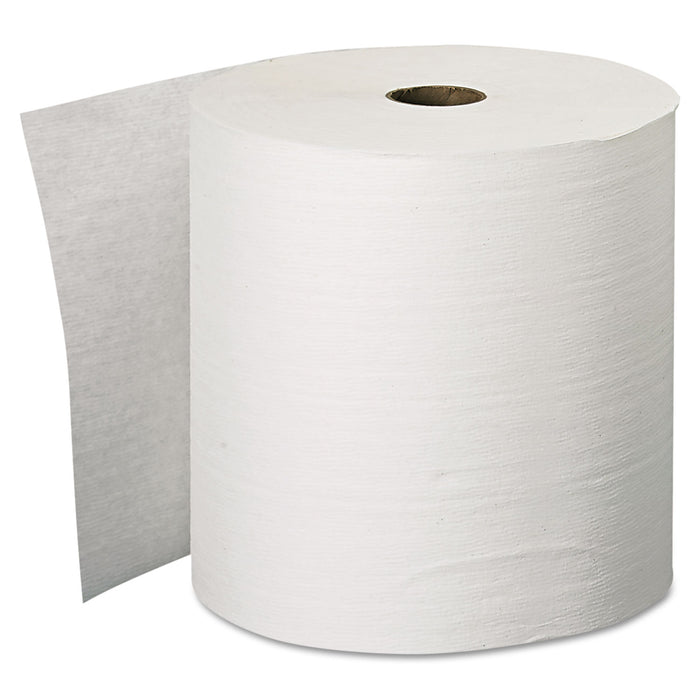 Essential Plus Hard Roll Towels, 1.5" Core, 8" x 600 ft, White, 6 Rolls/Carton