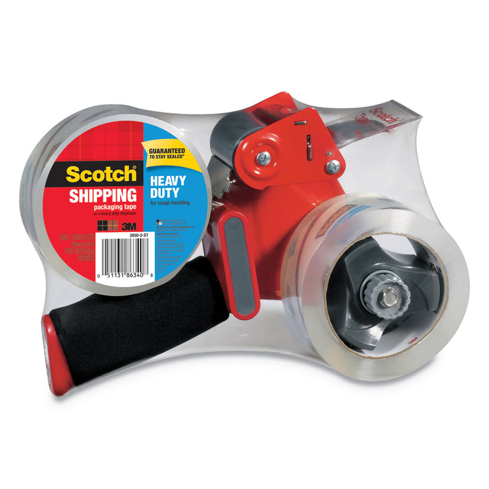 Packaging Tape Dispenser with Two Rolls of Tape, 1.88" x 54.6yds