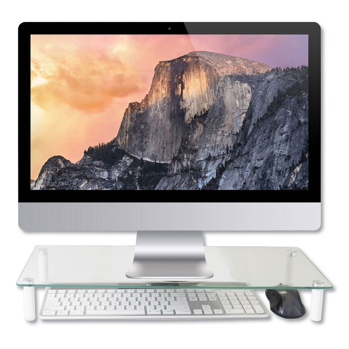 Glass Monitor Riser, 22 x 8 1/4 x 3 1/4, Clear