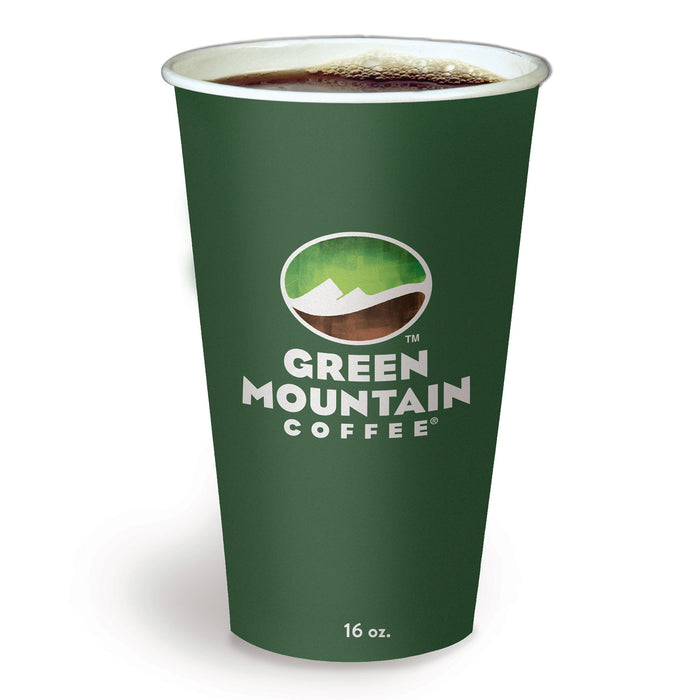 Eco-Friendly Paper Hot Cups, 16oz, Green Mountain Design, Multi, 1000/Carton