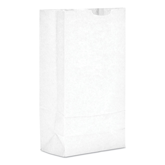 Grocery Paper Bags, 35 lbs Capacity, #10, 6.31"w x 4.19"d x 13.38"h, White, 500 Bags