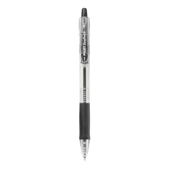 EasyTouch Retractable Ballpoint Pen, Medium 1mm, Black Ink, Clear Barrel, Dozen