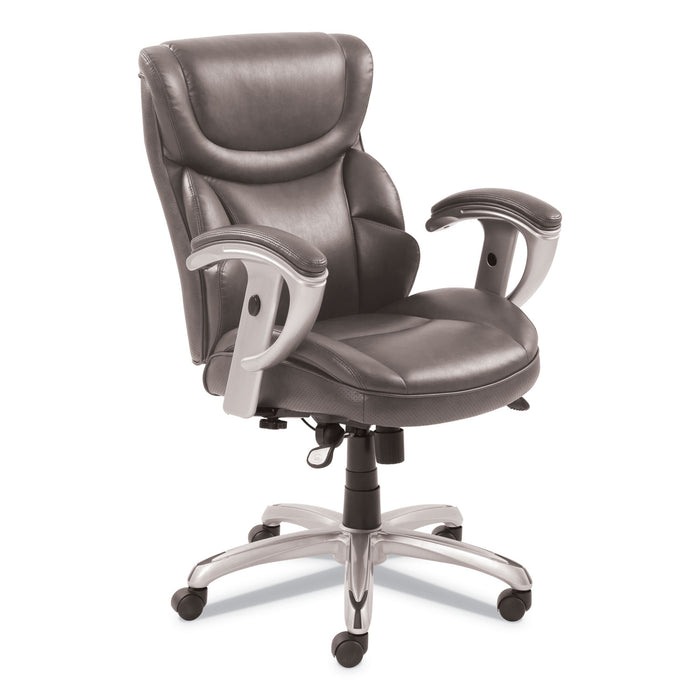 Emerson Task Chair, Supports up to 300 lbs., Gray Seat/Gray Back, Silver Base