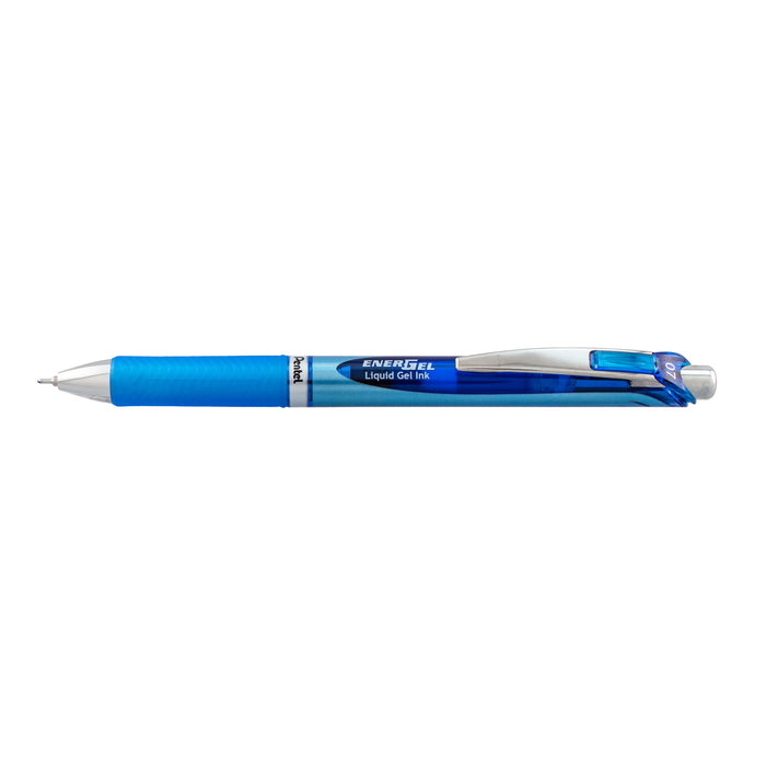 EnerGel RTX Retractable Gel Pen, Medium 0.7 mm, Blue Ink, Blue/Gray Barrel