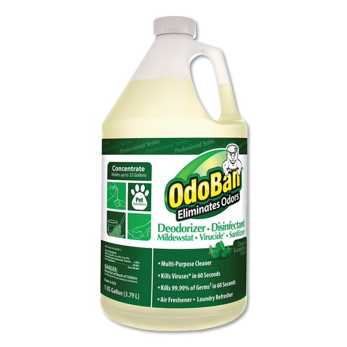 Concentrated Odor Eliminator, Eucalyptus, 1 gal Bottle, 4/Carton