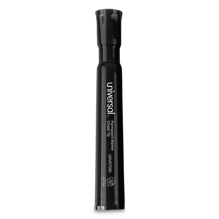 Chisel Tip Permanent Marker, Broad, Black, 36/Pack