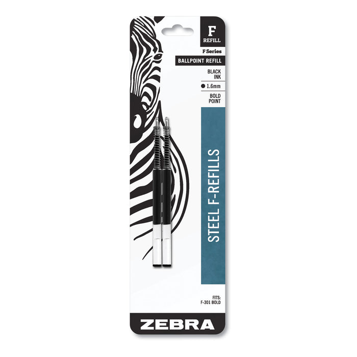 F-Refill, Bold Point, Black Ink, 2/Pack