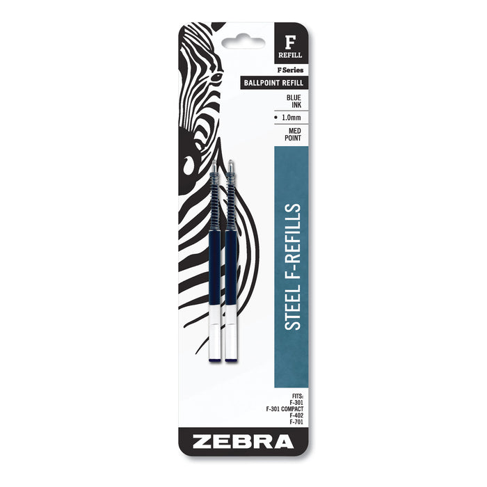 F-Refill, Medium Point, Blue Ink, 2/Pack