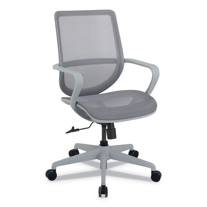 Alera Macklin Series Mid-Back All-Mesh Office Chair, Up to 275 lbs., Silver Seat/Back, Pewter Base