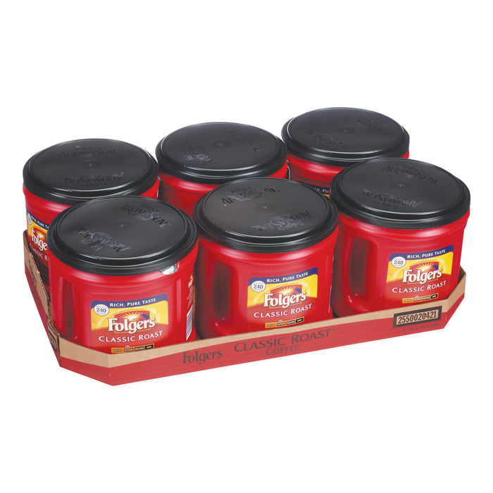 Coffee, Classic Roast, Ground, 30.5 oz Canister, 6/Carton