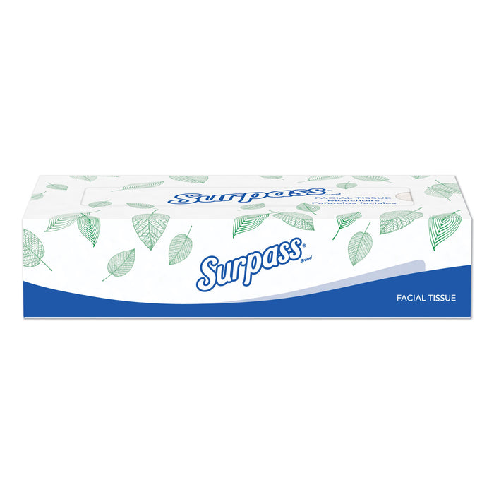 Facial Tissue, 2-Ply, White, Flat Box, 100 Sheets/Box, 30 Boxes/Carton