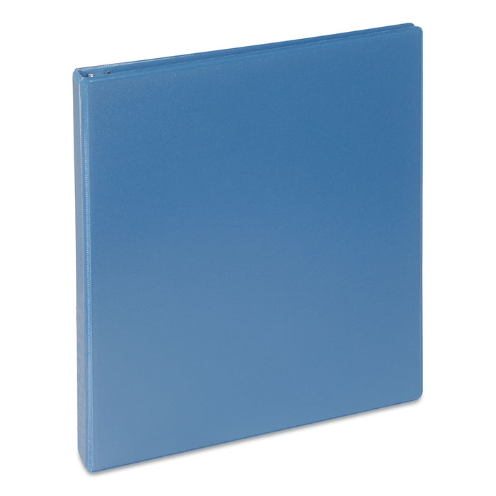 Deluxe Round Ring View Binder, 3 Rings, 1" Capacity, 11 x 8.5, Light Blue