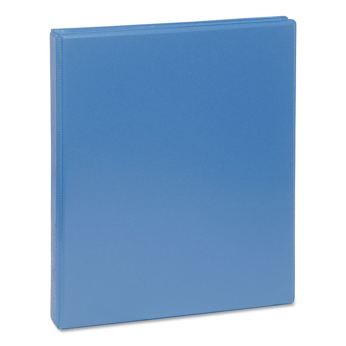 Deluxe Round Ring View Binder, 3 Rings, 0.5" Capacity, 11 x 8.5, Light Blue