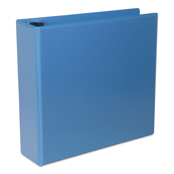 Deluxe Round Ring View Binder, 3 Rings, 3" Capacity, 11 x 8.5, Light Blue