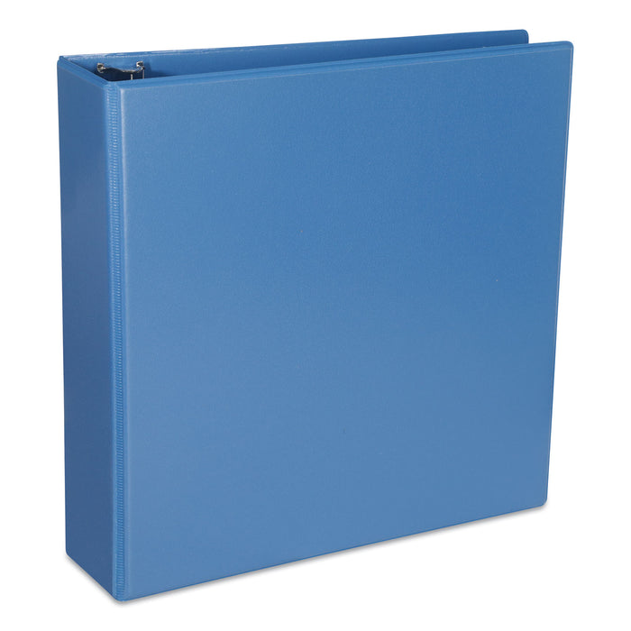 Deluxe Round Ring View Binder, 3 Rings, 2" Capacity, 11 x 8.5, Light Blue