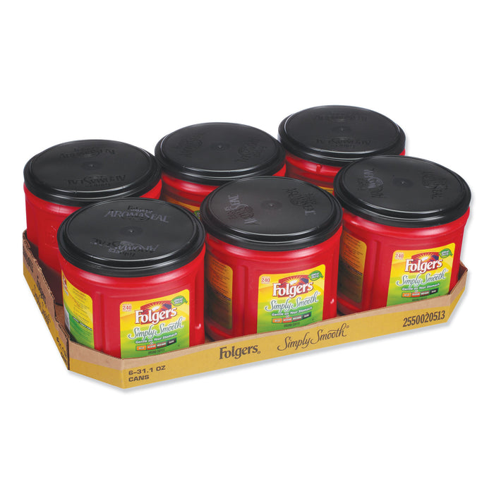 Coffee, Simply Smooth, 31.1 oz Canister, 6/Carton