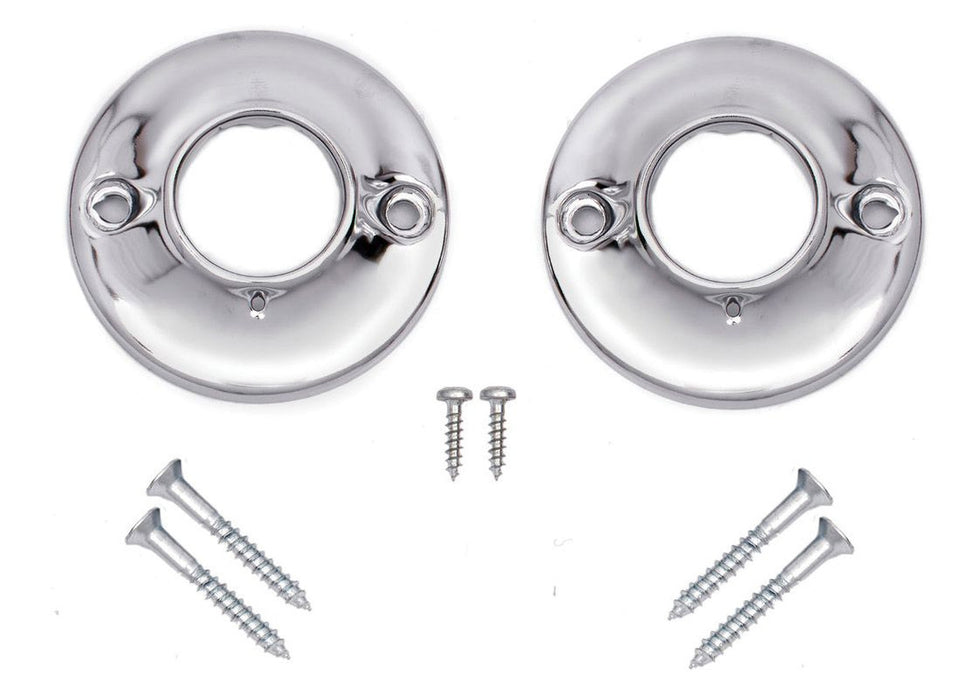 1" Chrome Plated Stamped Steel Shower Bar Flanges (Pair)