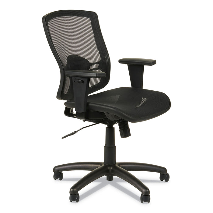 Alera Etros Series Suspension Mesh Mid-Back Synchro Tilt Chair, Supports up to 275 lbs, Black Seat/Black Back, Black Base