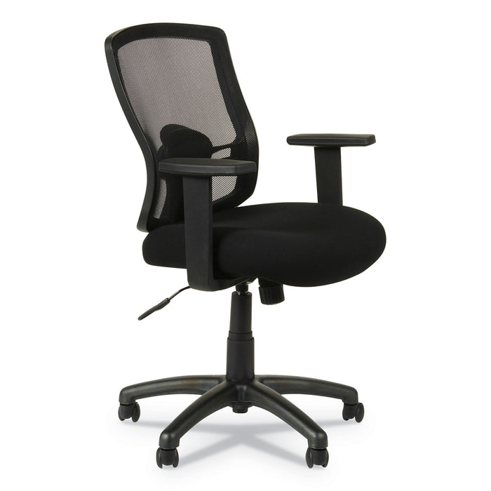 Alera Etros Series Mesh Mid-Back Chair, Supports up to 275 lbs, Black Seat/Black Back, Black Base
