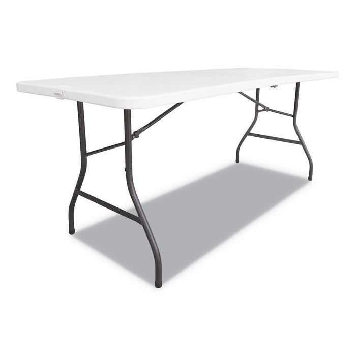 Fold-in-Half Resin Folding Table, 60w x 29 5/8d x 29 1/4h, White