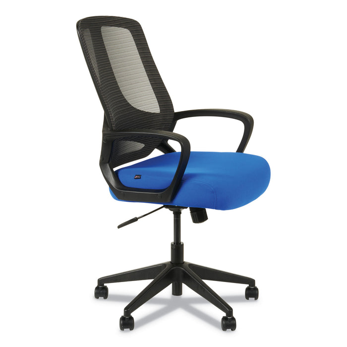 Alera MB Series Mesh Mid-Back Office Chair, Supports up to 275 lbs., Blue Seat/Black Back, Black Base