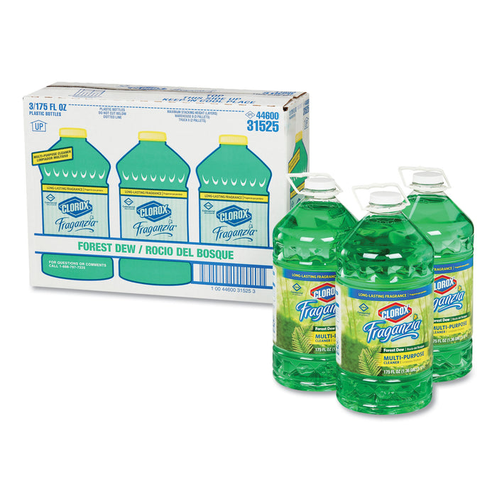 Fraganzia Multi-Purpose Cleaner, Forest Dew Scent, 175 oz Bottle, 3/Carton