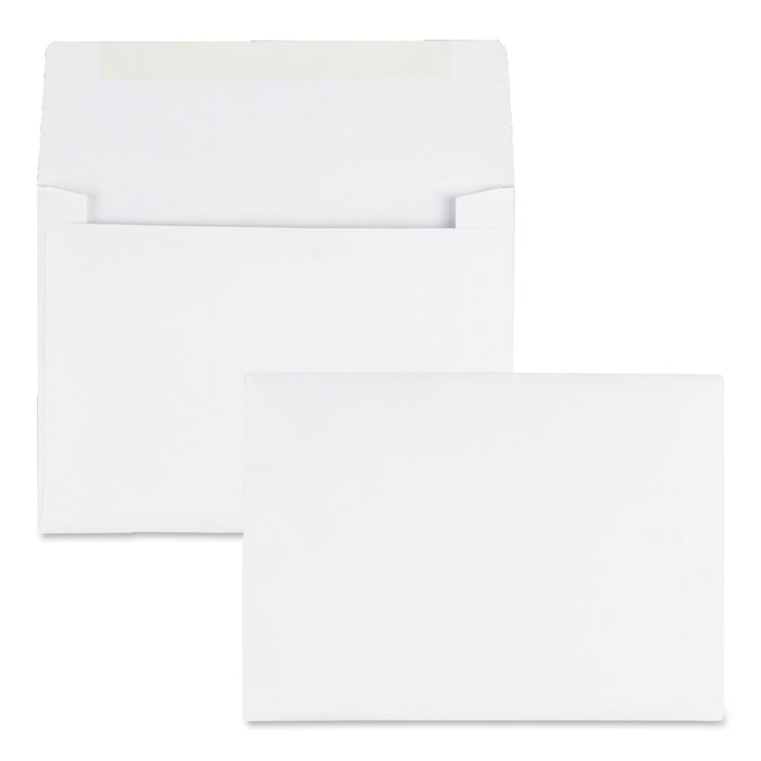 Greeting Card/Invitation Envelope, A-6, Square Flap, Gummed Closure, 4.75 x 6.5, White, 500/Box