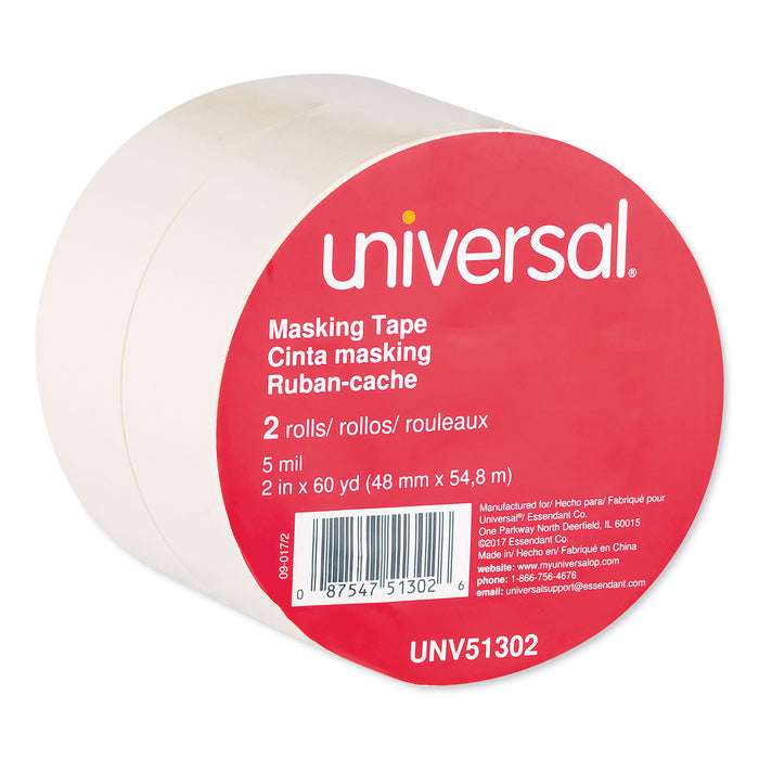 General-Purpose Masking Tape, 3" Core, 48 mm x 54.8 m, Beige, 2/Pack