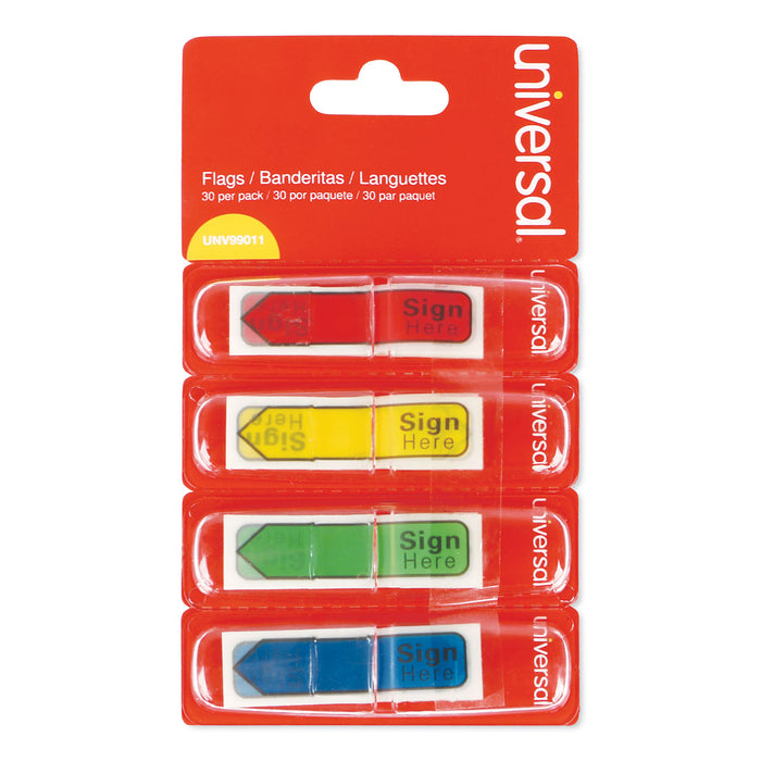 Deluxe Message Arrow Flags, "Sign Here", Assorted Colors, 120/Pack