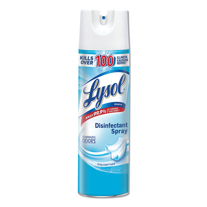 Disinfectant Spray, Crisp Linen, 19 oz Aerosol, 12/Carton