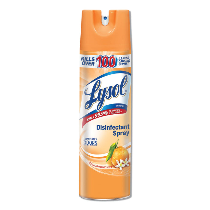 Disinfectant Spray, Citrus Meadows, 19 oz Aerosol, 12/Carton
